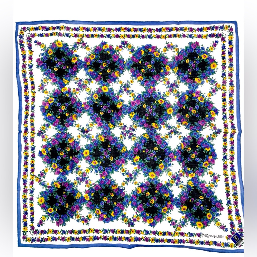 🔥YSL Floral Cotton Mini Scarf